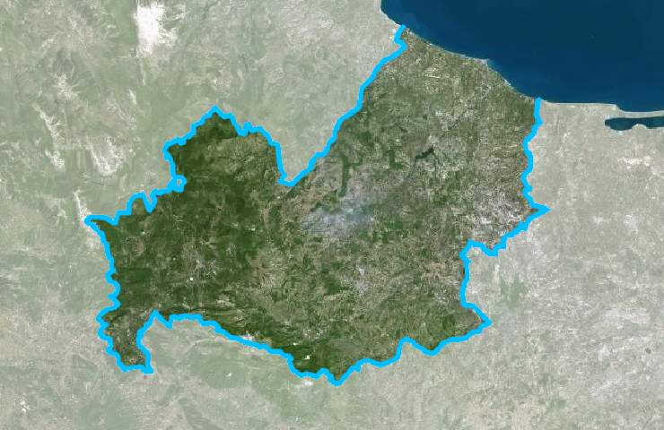 La regione del Molise vista dal satellite